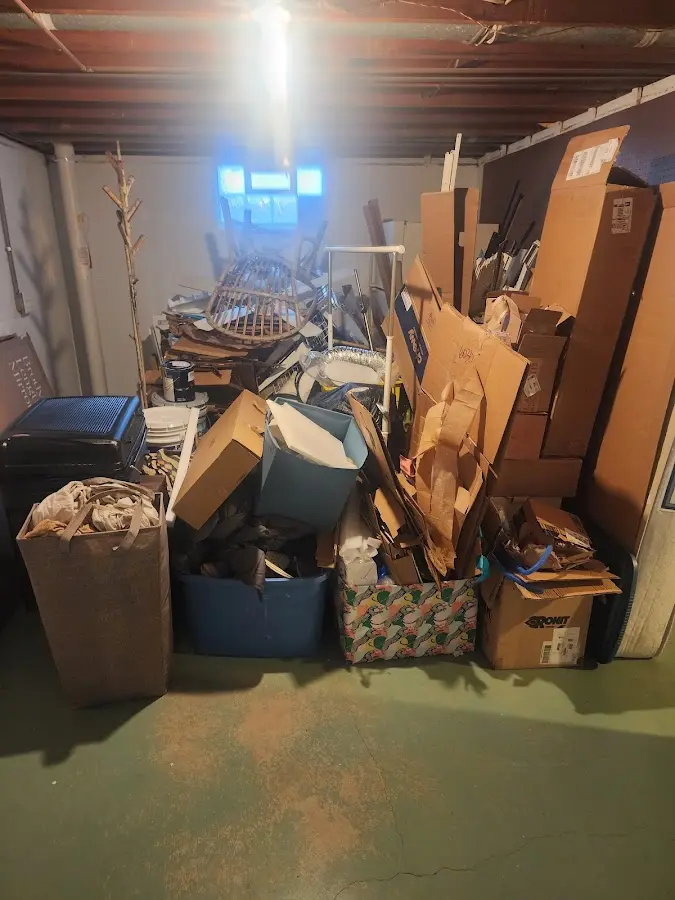 Roll-off dumpster container at job site for 2 Yard Dumpster Rental in Jenkintown